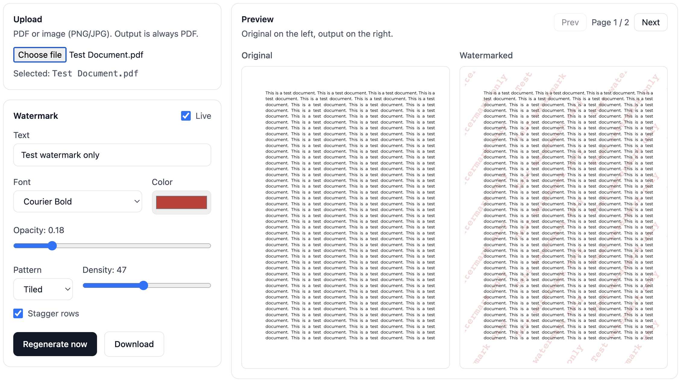 Watermark app preview